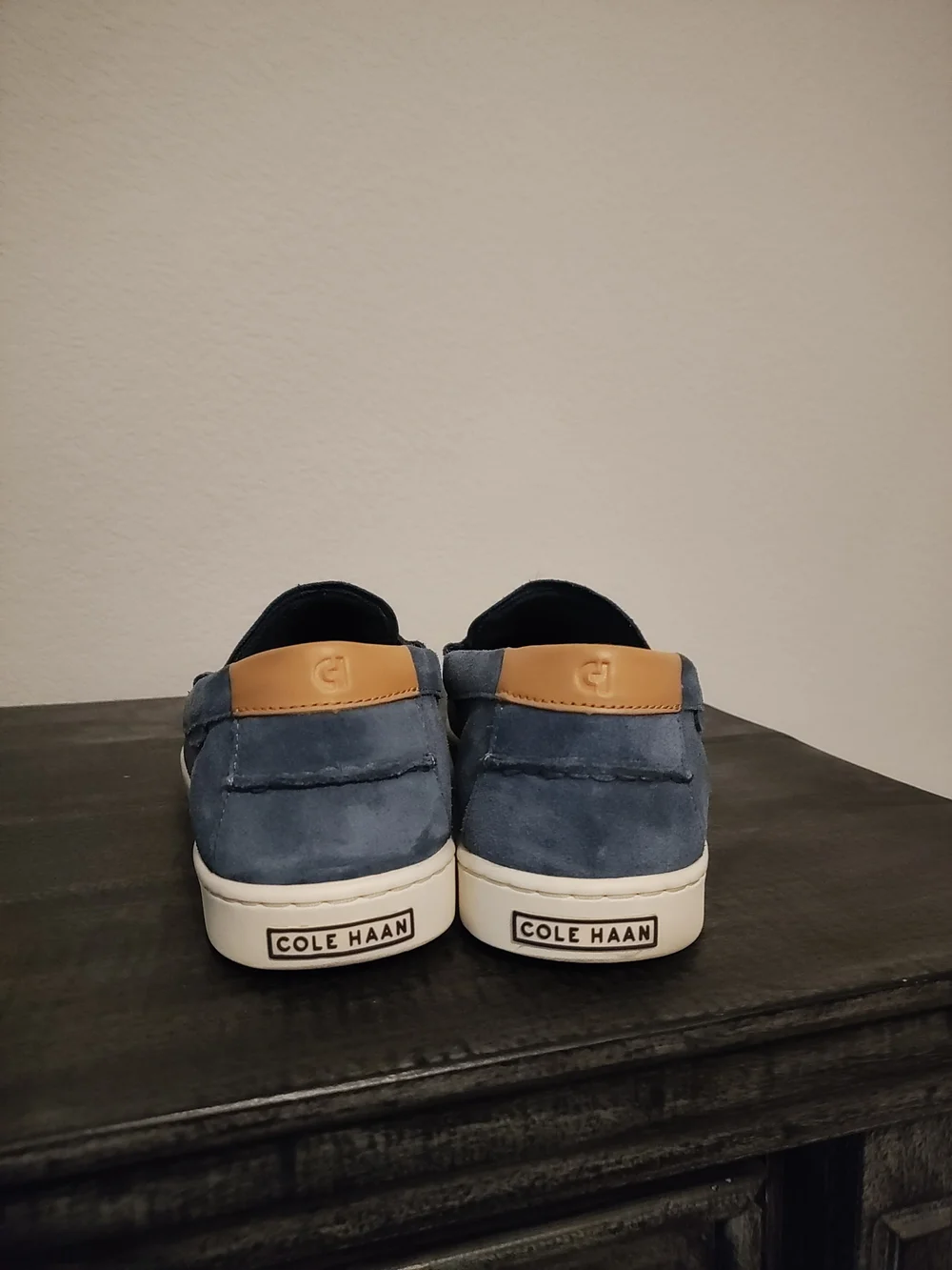 Cole Haan Men’s Blue Suede Penny Loafers